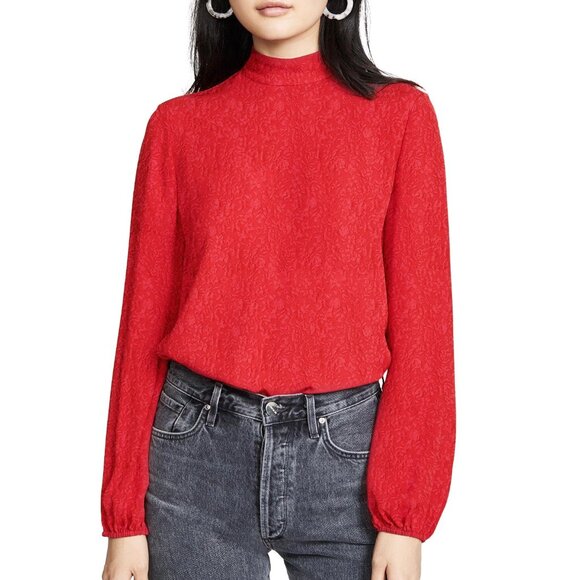 NWT Theory Mock Neck Silk Blouse - Picture 1 of 13